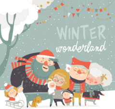 Happy Family Winter Wonderland Sticker