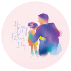 Happy Fathers Day Abstract Watercolor Sticker