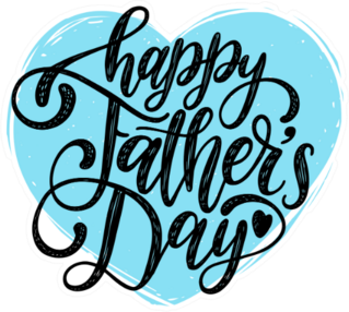 Happy Fathers Day Calligraphic Inscription Sticker