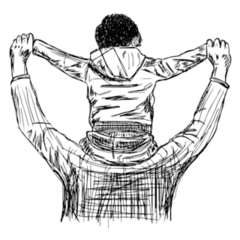 Happy Fathers Day Drawing Sticker 