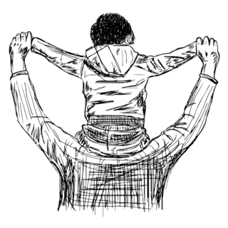 Happy Fathers Day Drawing Sticker 