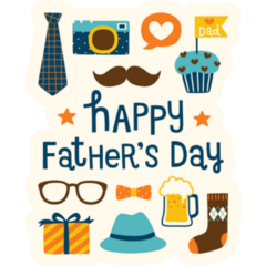 Happy Fathers Day Greeting Card Sticker