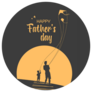 Happy Fathers Day Kite Poster Sticker