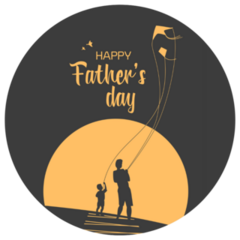Happy Fathers Day Kite Poster Sticker