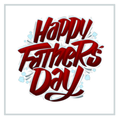 Happy Fathers Day Red Lettering Sticker