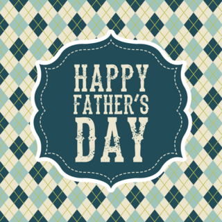 Happy Fathers Day Retro Plaid Sticker