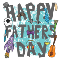 Happy Fathers Day Sports Doodle Sticker