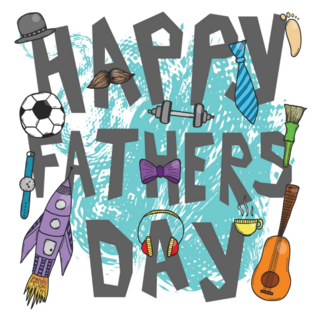 Happy Fathers Day Sports Doodle Sticker
