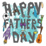 Happy Fathers Day Sports Doodle Sticker