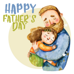 Happy Fathers Day Watercolor Hug Sticker