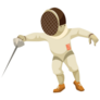 Happy Fencing Boy Sticker