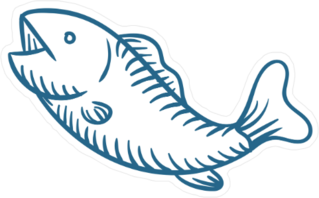 Happy Fish Illustration Sticker