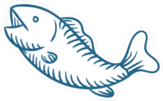 Happy Fish Illustration Sticker
