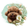 Happy Flower Poodle Sticker
