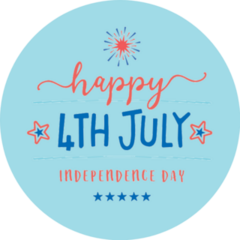 Happy Fourth Of July Independence Day Calligraphy Sticker