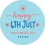 Happy Fourth Of July Independence Day Calligraphy Sticker