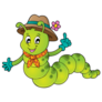 Happy Gardening Caterpillar Sticker