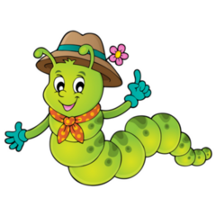 Happy Gardening Caterpillar Sticker