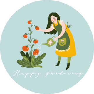 Happy Gardening Illustration Sticker