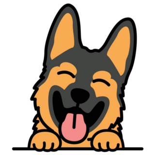 Happy German Shepherd Sticker