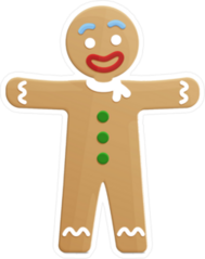 Happy Gingerbread Man Sticker