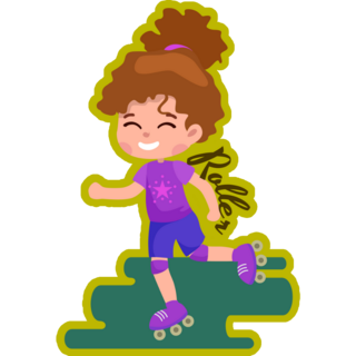 Happy Girl Roller Sticker