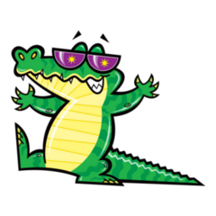 Happy Go Lucky Alligator Art Sticker