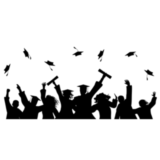 Happy Graduate Students Caps And Diploma Sticker