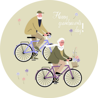 Happy Grandparents Day Bike Sticker