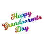 Happy Grandparents Day Calligraphic Rainbow Sticker