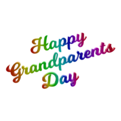 Happy Grandparents Day Calligraphic Rainbow Sticker
