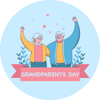 Happy Grandparents Day Cartoon Sticker
