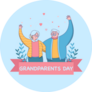 Happy Grandparents Day Cartoon Sticker