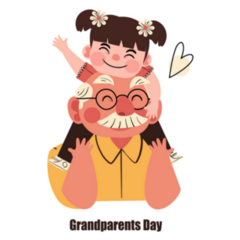 Happy Grandparents Day Cute Illustration Sticker