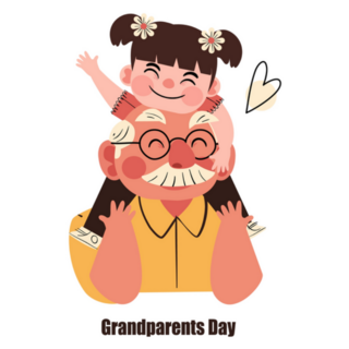 Happy Grandparents Day Cute Illustration Sticker