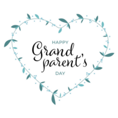 Happy Grandparents Day Floral Heart Sticker