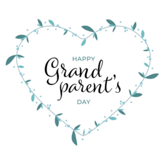 Happy Grandparents Day Floral Heart Sticker
