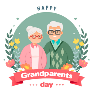 Happy Grandparents Day Greeting Card Sticker
