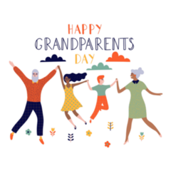 Happy Grandparents Day Happy Illustration Sticker