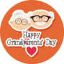 Happy Grandparents Day Illustration Orange Sticker