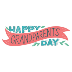 Happy Grandparents Day Lettering Illustration Sticker