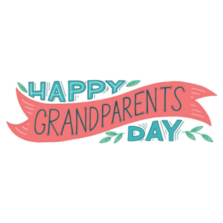 Happy Grandparents Day Lettering Illustration Sticker