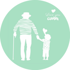 Happy Grandparents Day Love You Grandpa Sticker