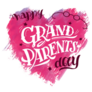 Happy Grandparents Day Painted Heart Sticker