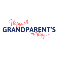 Happy Grandparents Day Pink & Blue Lettering Sticker
