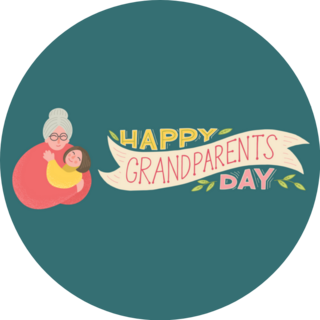 Happy Grandparents Day Slogan Sticker