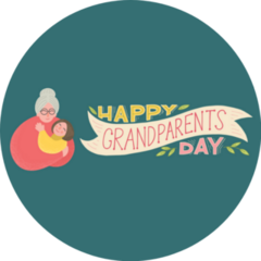 Happy Grandparents Day Slogan Sticker