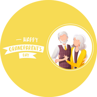 Happy Grandparents Day Yellow Greeting Card Sticker