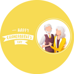 Happy Grandparents Day Yellow Greeting Card Sticker