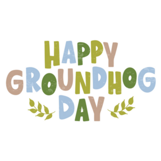 Happy Groundhog Day Celebration Lettering Sticker